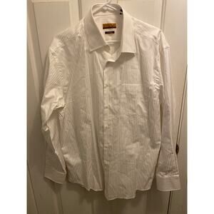 NWOT Enzo Tovare Italy Men's Size 17 34/35 White Button Down Dress Shirt